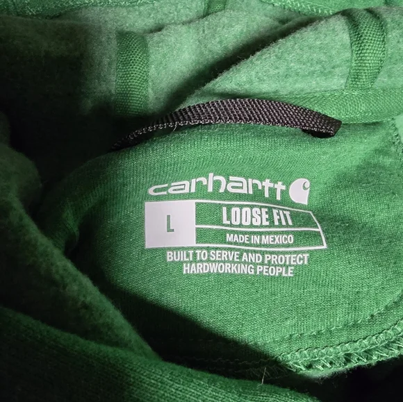 Carhartt Men's Vibrant Green HoodieLarge - Picture 4 of 5